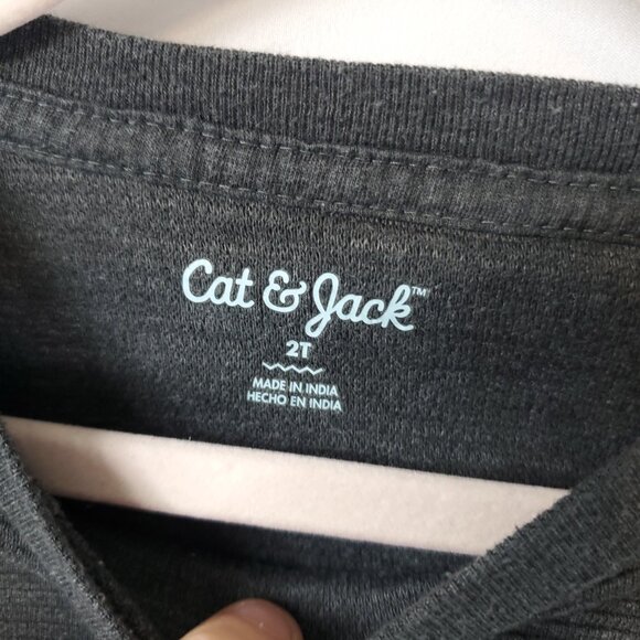 Cat & Jack Boys Grey Ottoman Knit Long Slv Tee Sz 2T - Picture 5 of 7